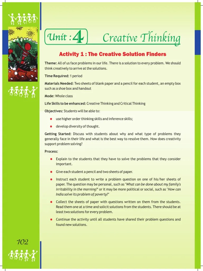 Creative Thinking | PDF | Thought | Creativity