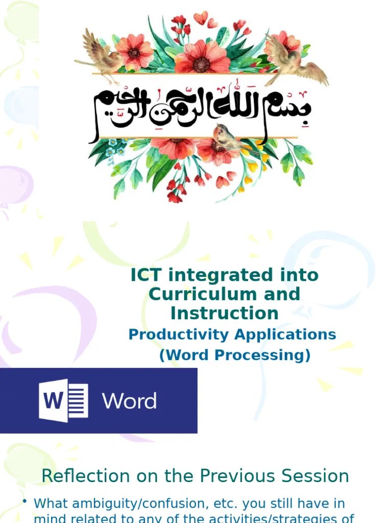 Session 7 Productivity Applications (Word Processing) | PDF | Microsoft ...