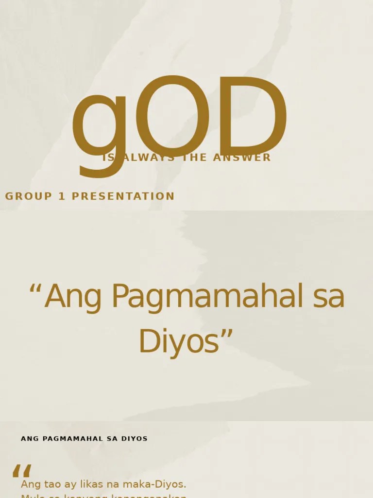 Ang Pagmamahal Sa Diyos Pdf