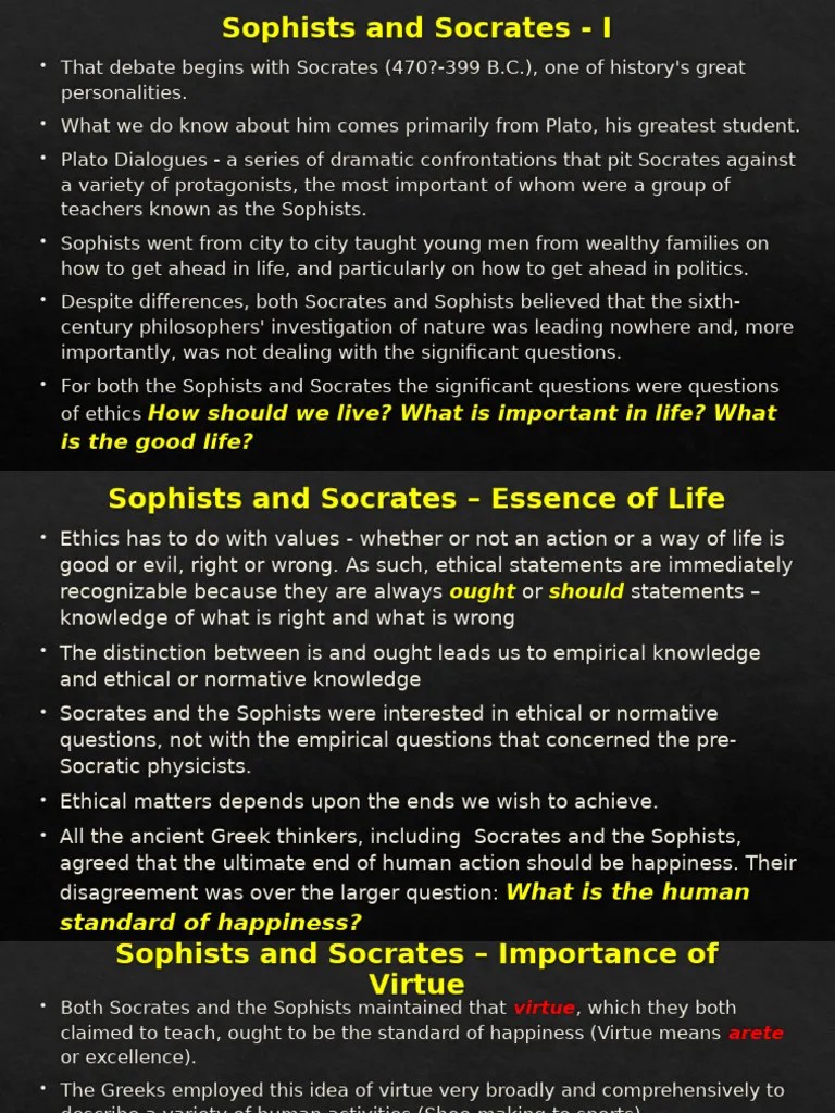 Sophists And Socrates | PDF | Socrates | Knowledge