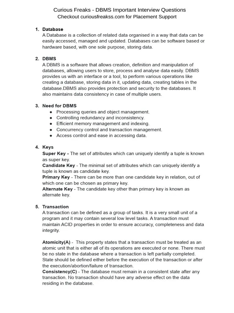 DBMS & SQL | PDF | Database Index | Databases