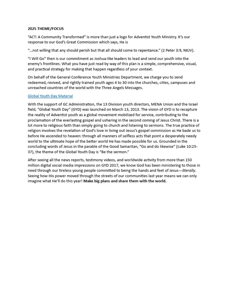 Gyd Theme 2025 | PDF | Jesus | Religious Belief And Doctrine