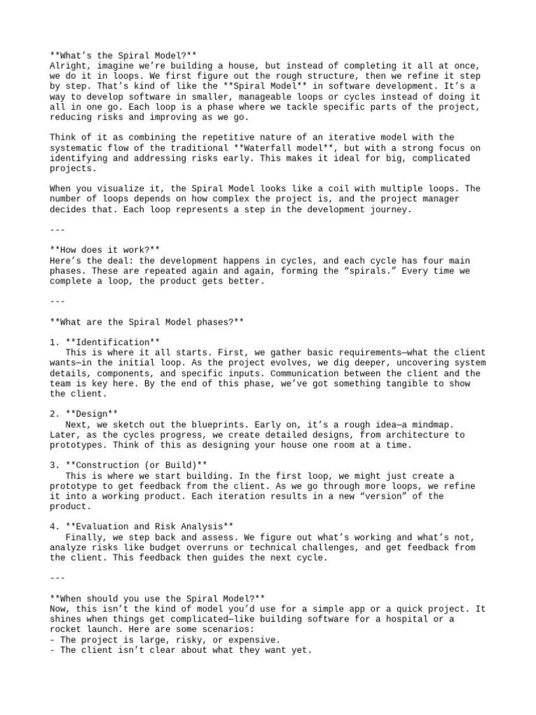 Spiral Model | PDF | Agile Software Development | Software Development Process