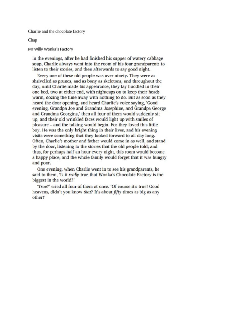 Charlie And The Chocolate Factory | PDF