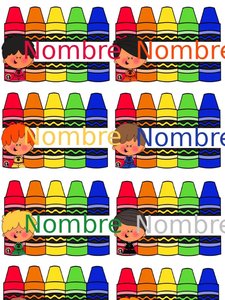 A014F3. Gafetes Estilo Crayola | PDF