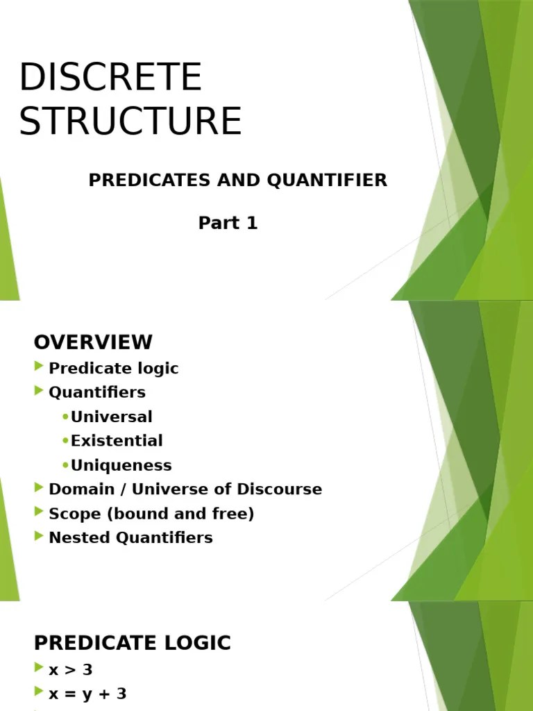 Discrete Structure Predicates And Quantifiers Part 1 Of 3 | PDF | Logic | Mathematics