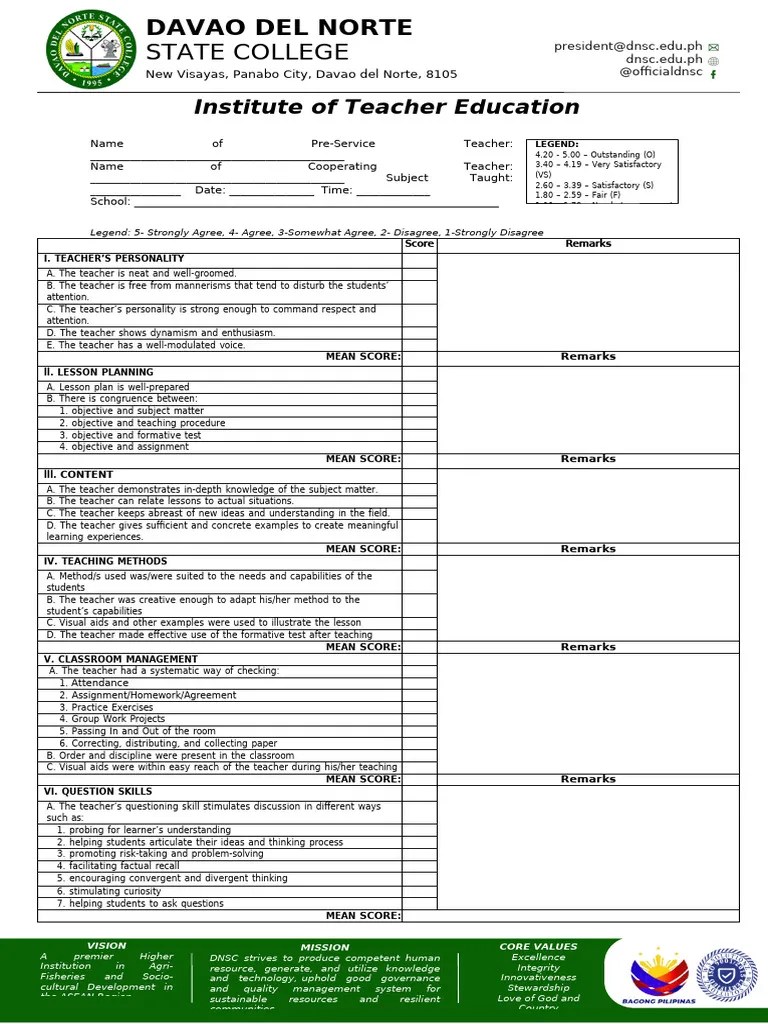 Teaching-Demonstration-Rubric | PDF | Teachers | Learning