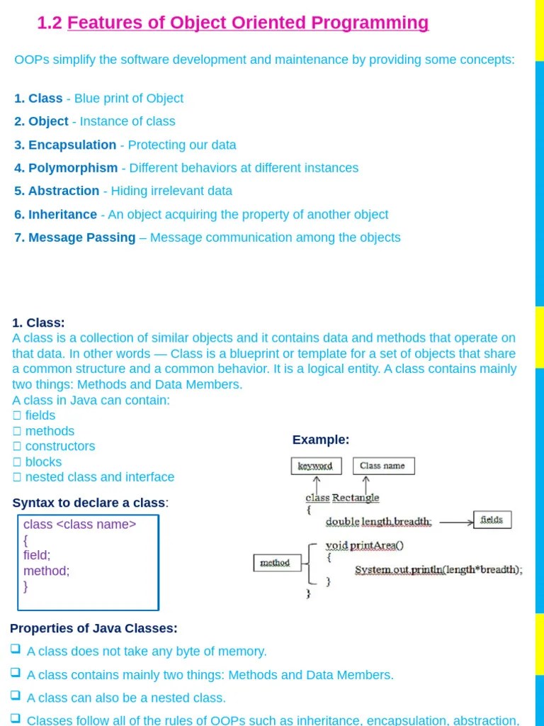 OOP CS3391 UNIT-1 (Lecture Note-3) | PDF | Class (Computer Programming ...