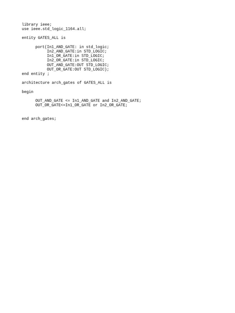 Gates - VHDL Programming | PDF