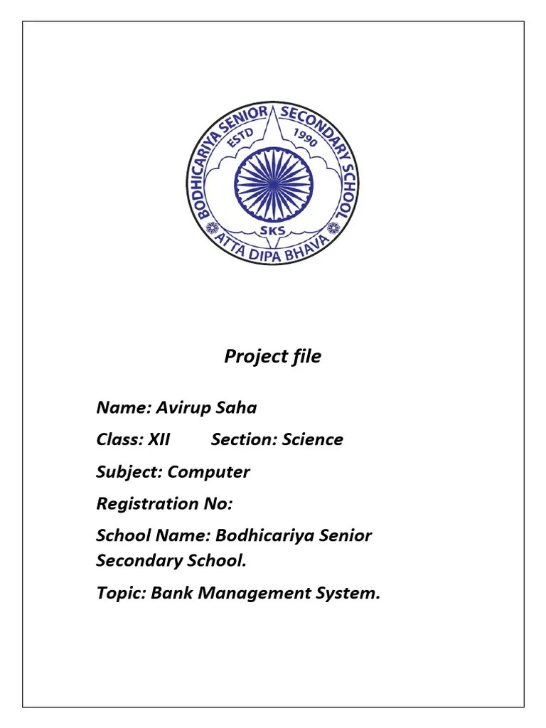 COMPUTER PROJECT BANK MANAGEMENT SYSTEM | PDF | Databases | My Sql
