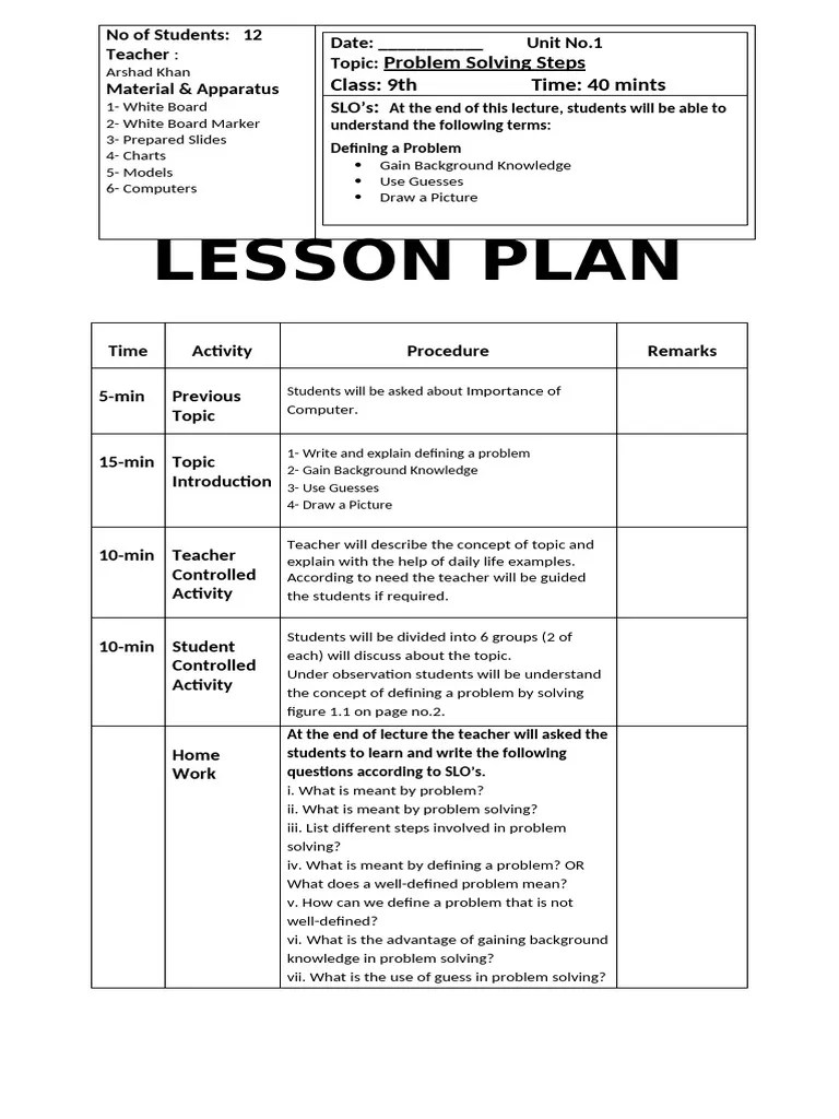 Lesson-Plan-9th-1 (1) | PDF | Cognitive Science | Cognition