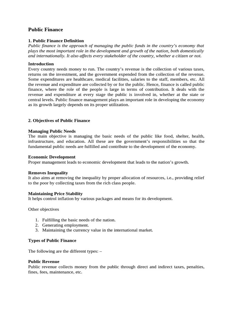 Public Finance - Introduction | PDF | Public Finance | Expense