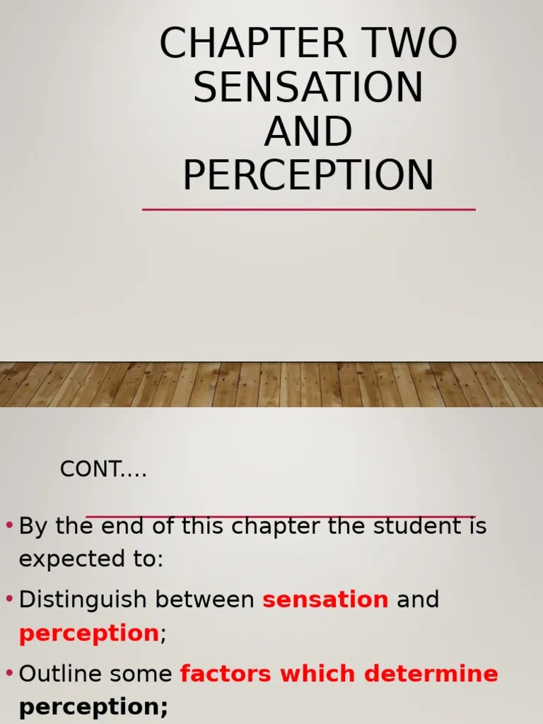Chapter 2 Sensation And Perception Best | PDF | Senses | Perception