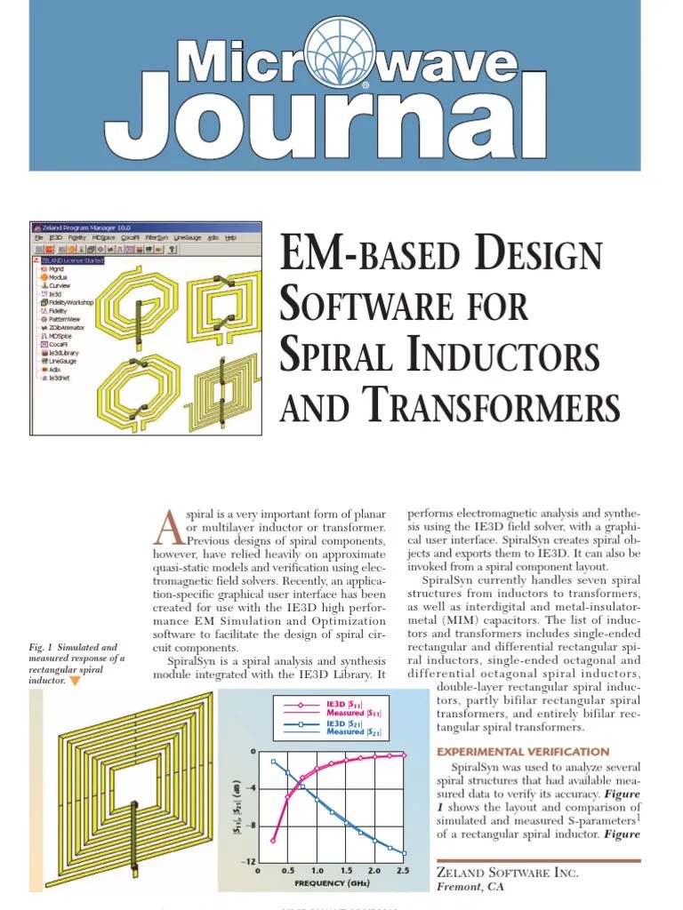 Mwj0505 Em Based Design Software For Spiral Inductors And