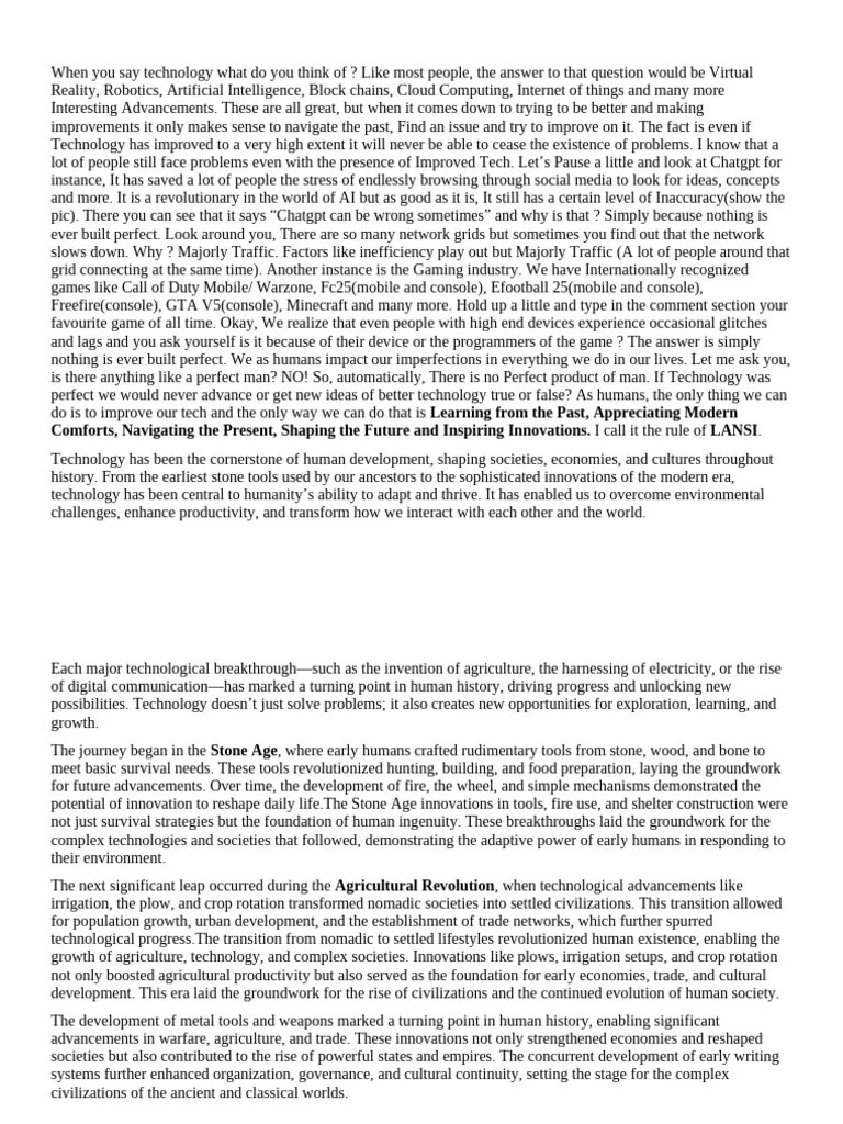 History Of Technology | PDF | Innovation | Artificial Intelligence
