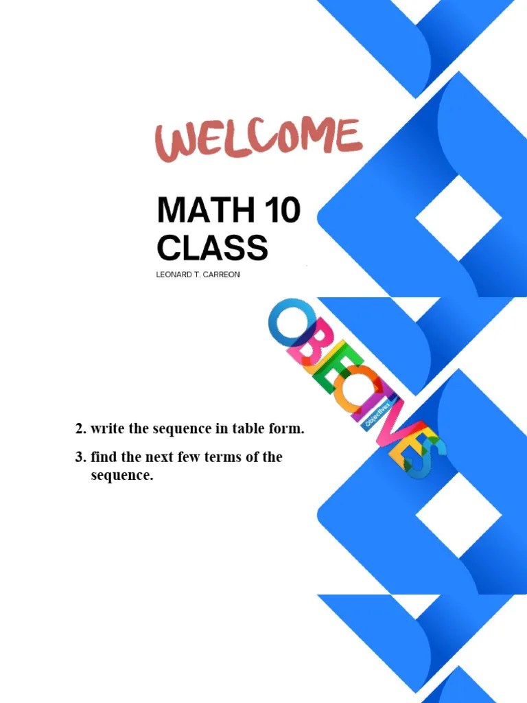 Lesson 1 Sequence | PDF | Sequence | Ellipsis