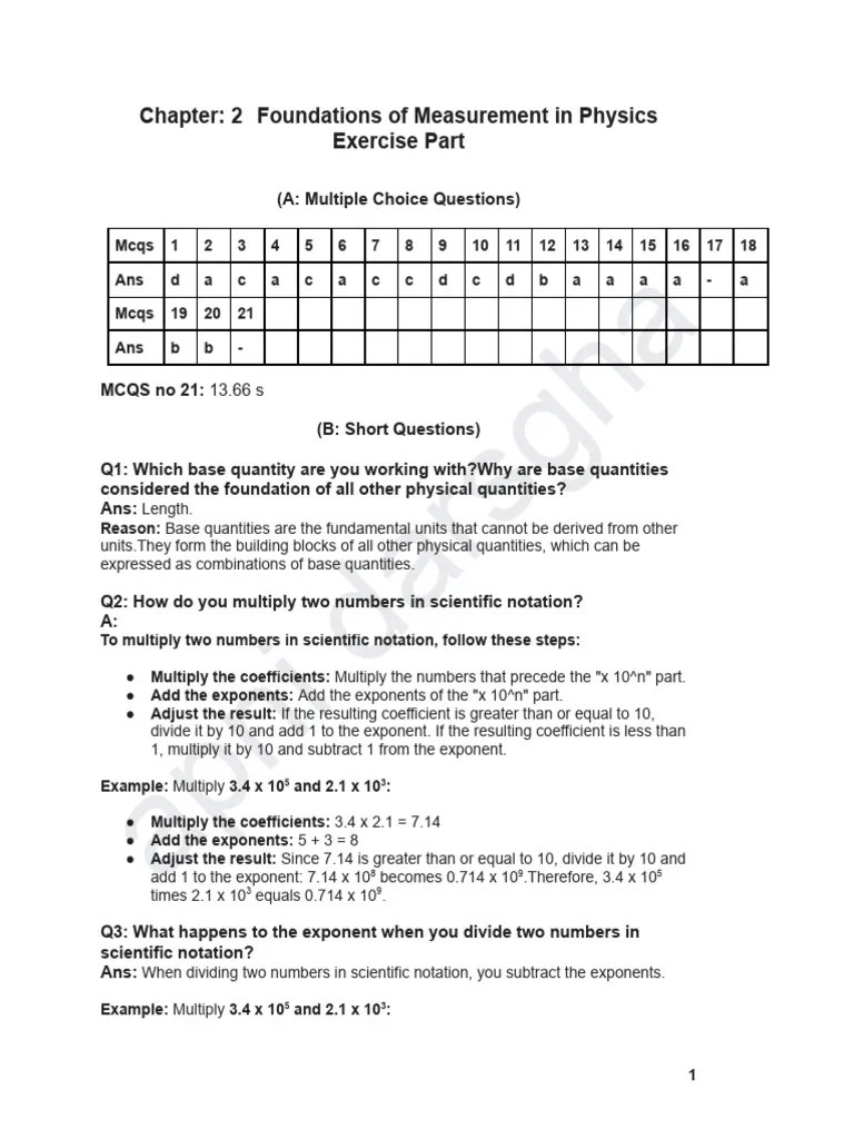 Chapter - 2 Foundations Of Measurement In Physics | PDF | Volume ...