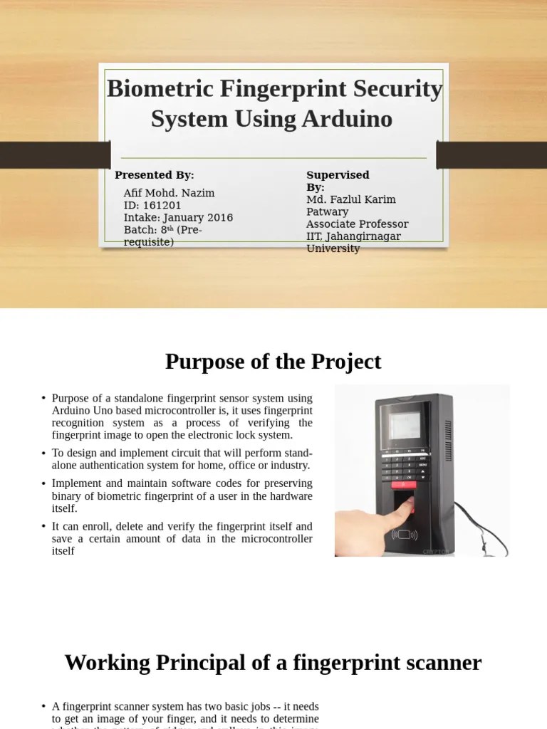 Biometric Fingerprint Security System Using Arduino | PDF | Fingerprint ...