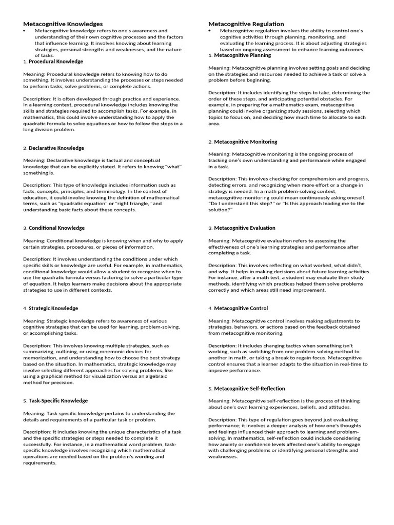Facilitating Learner Centered Teaching Midterm | PDF | Metacognition ...