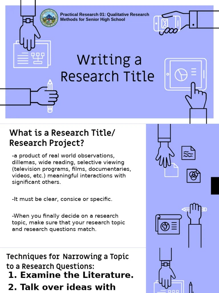 Writing A Research Title Pdf Qualitative Research Cognition