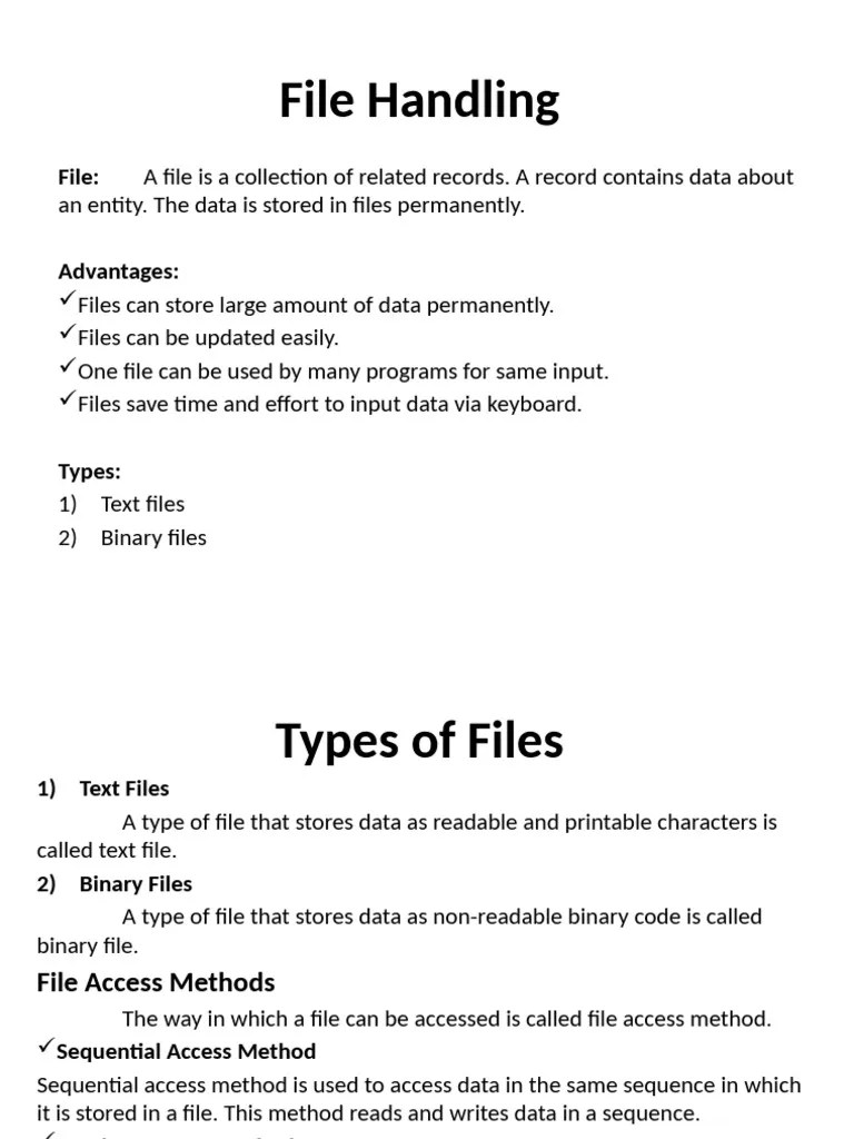 File Handling | PDF | Computer File | Input/Output