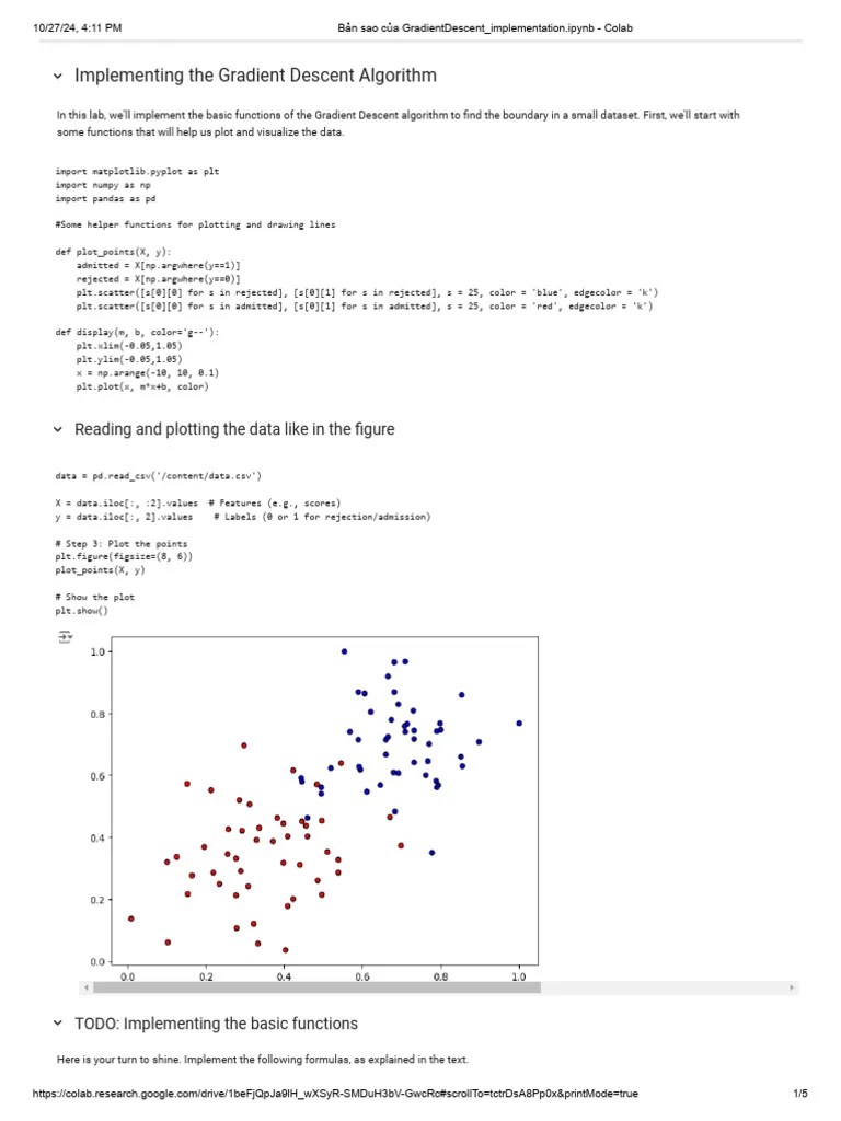 GradientDescent - Implementation - Ipynb - Colab | PDF | Accuracy And ...