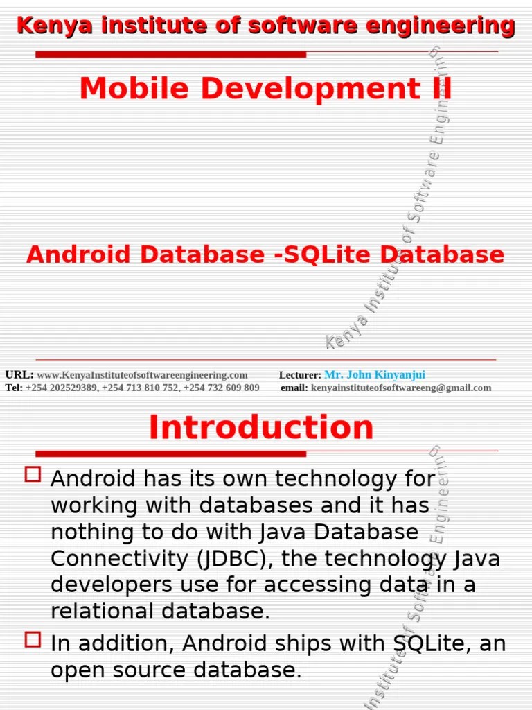 Android Database - SQLite Database | PDF | Databases | Relational Database