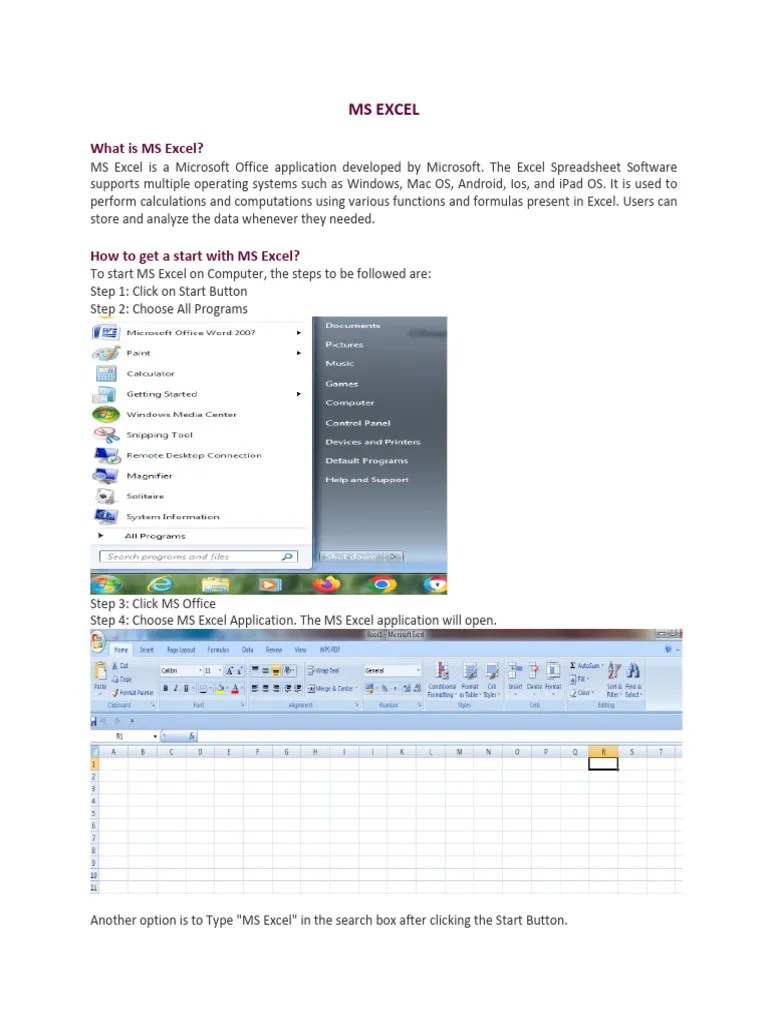 MS EXCEL | PDF | Microsoft Excel | Spreadsheet