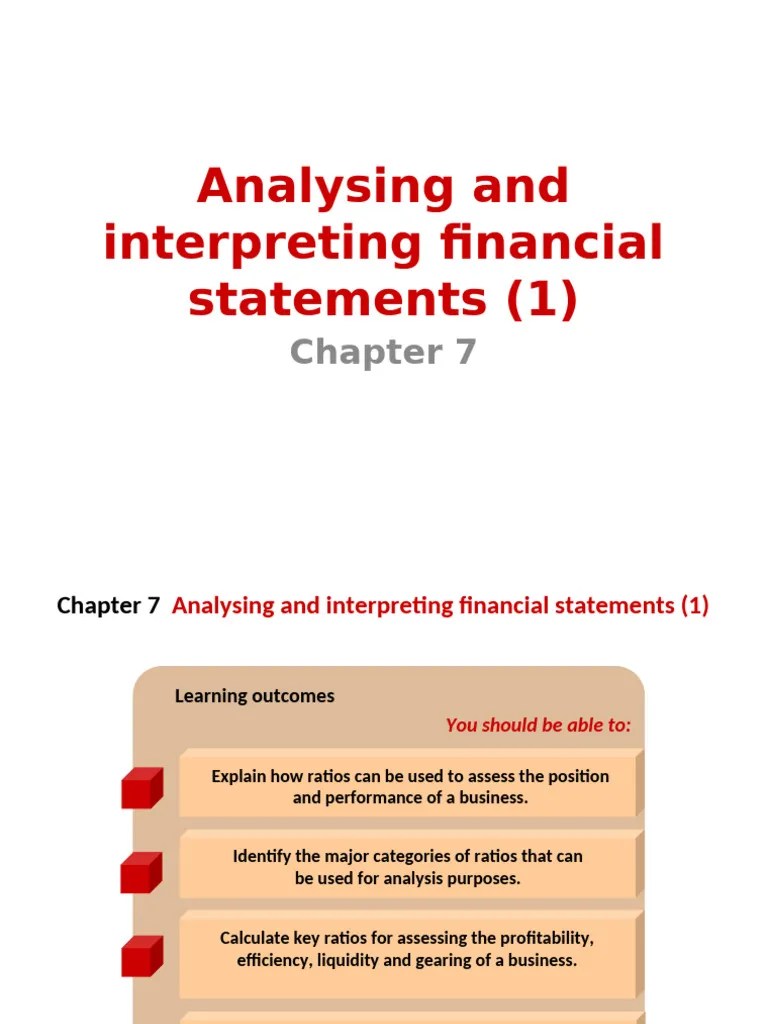Analysing And Interpreting Financial Statements 1 Pdf Credit