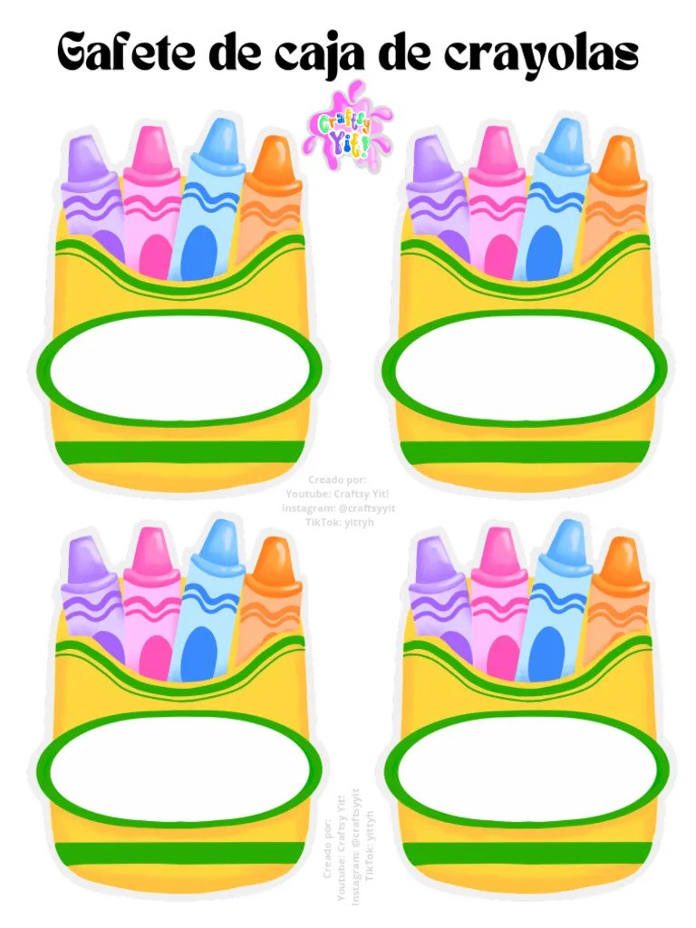 Molde De Gafete Caja De Crayolas PDF | PDF