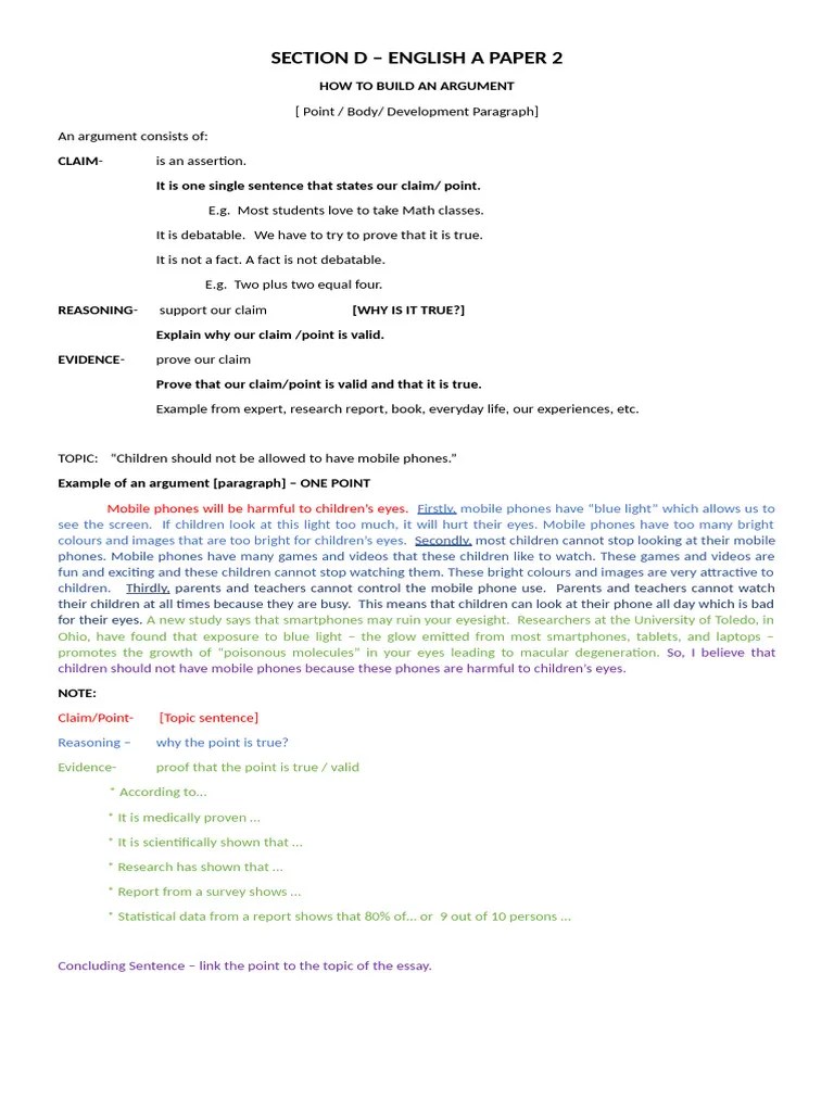 HOW TO BUILD AN ARGUMENT | PDF | Argument