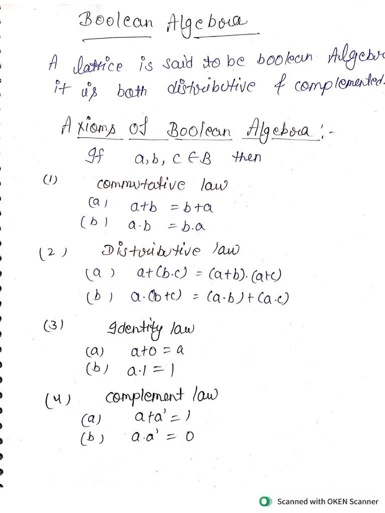 Unit-II Boolean Algebra | PDF