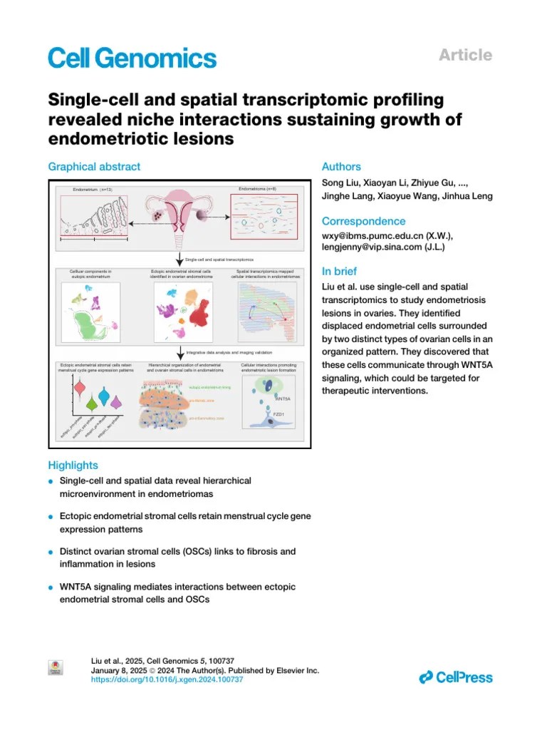 Single Cell And Spatial Transcriptomic Profiling R | PDF | Ovarian ...