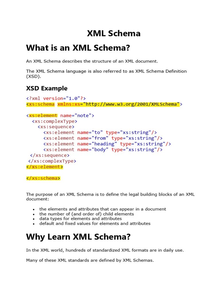 COURS XML_XML Schema | PDF | Xml Schema | Xml