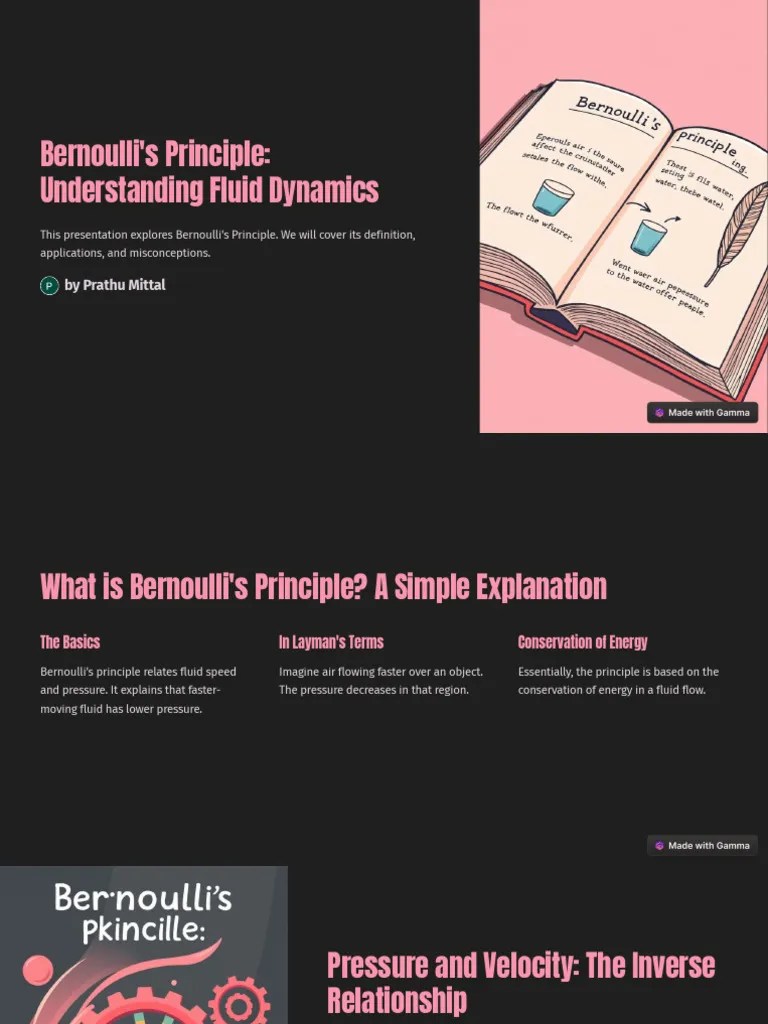 Bernoullis-Principle-Understanding-Fluid-Dynamics | PDF | Lift (Force) | Pressure