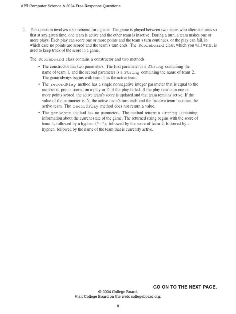 AP-CSA-Q2-2024 | PDF | Parameter (Computer Programming) | Constructor ...