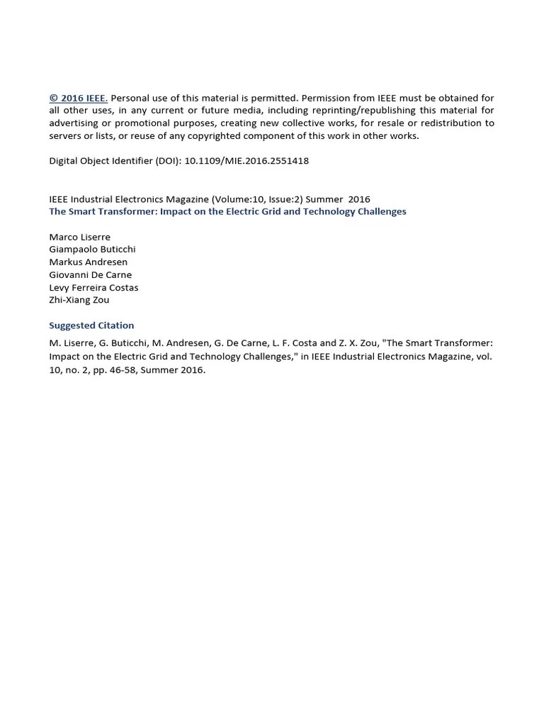 The Smart Transformer Impact On The Electric Grid And Technology ...