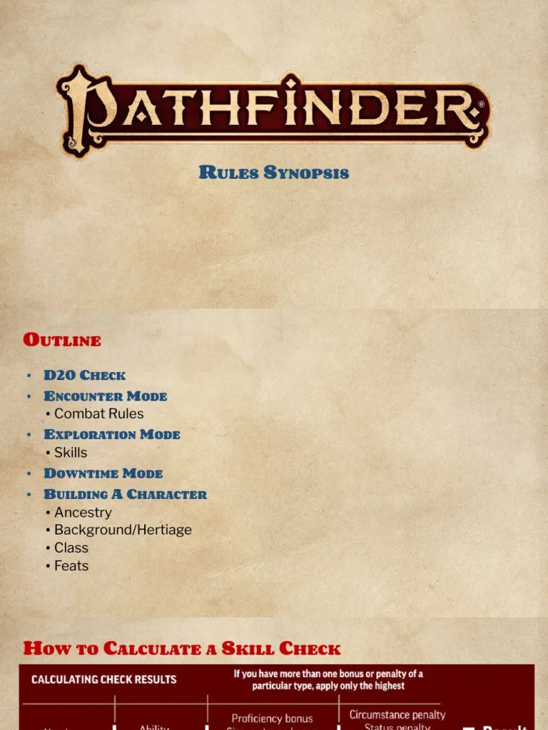 Pathfinder 2e Rules Synopsis | PDF | Dice | Tabletop Games