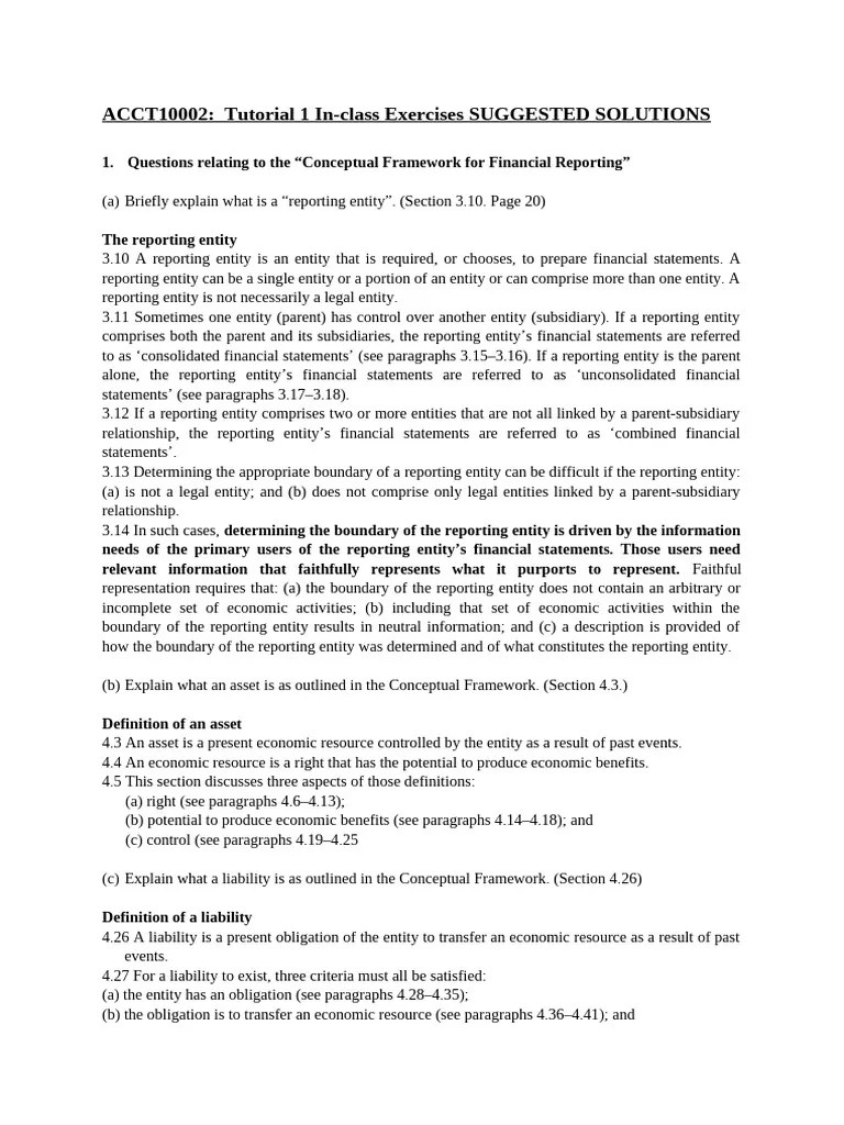 ACCT10002 Tutorial 1 In-class Exercises_Solutions | PDF | Equity ...