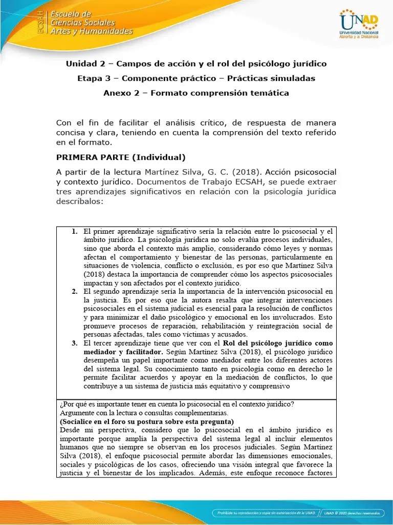 Unidad 2 - Etapa 3 - Componente Práctico - Práctica Simulada Parte Individual | PDF | Sicología ...