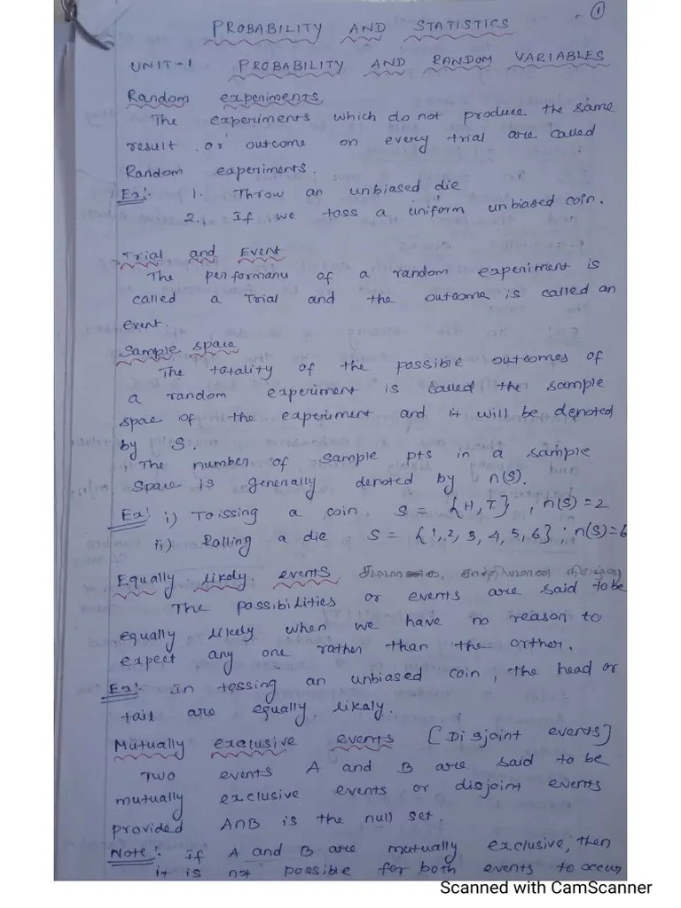 Unit 1-Probability And Distributions | PDF