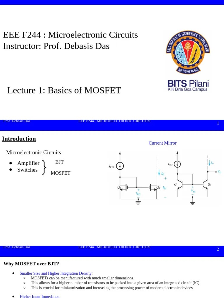 Lecture-1 MOSFET Basics | PDF | Mosfet | Field Effect Transistor