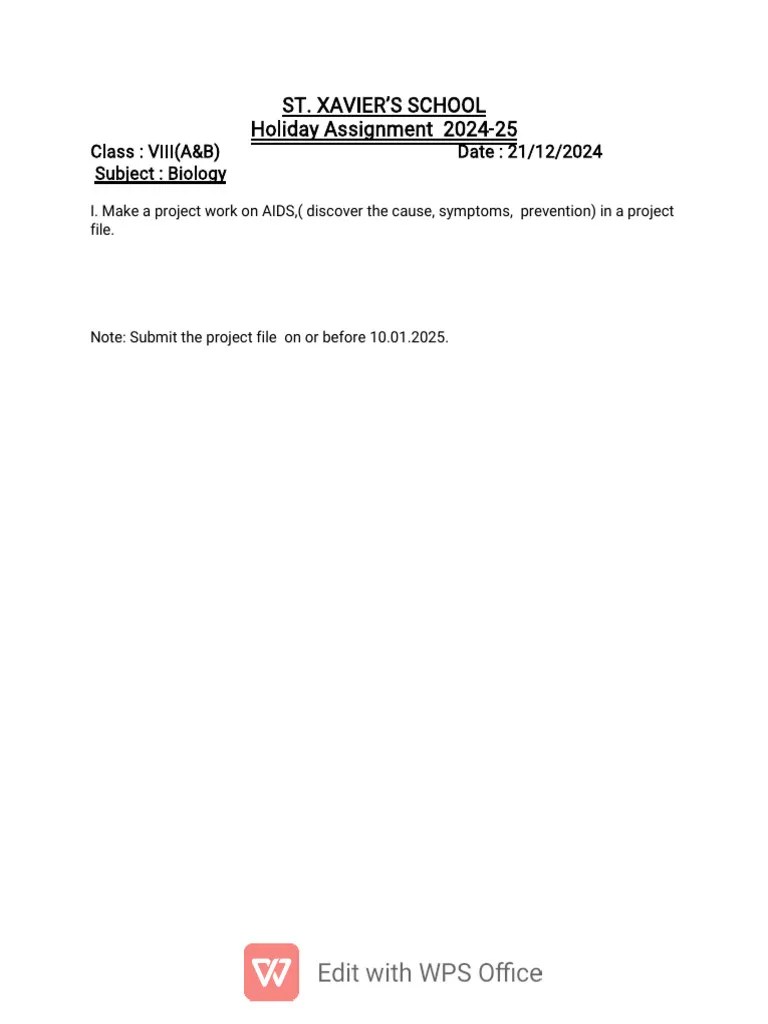 Class VIII Biology Project Work | PDF