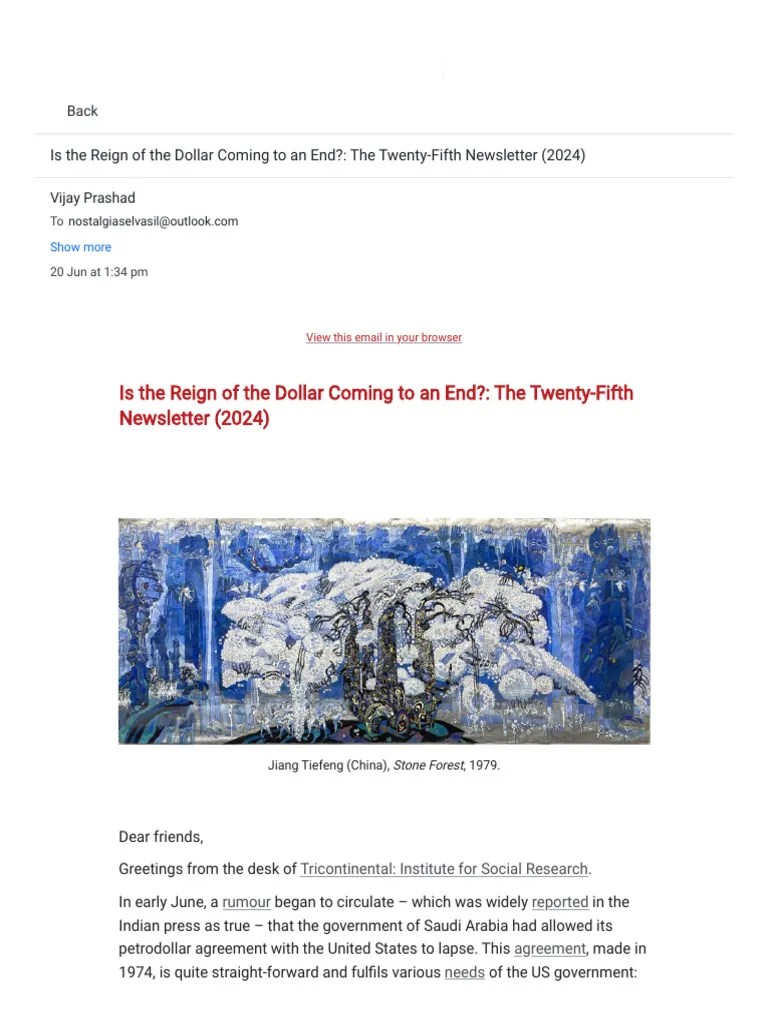 Dollar Coming To An End | PDF | Renminbi | Economies