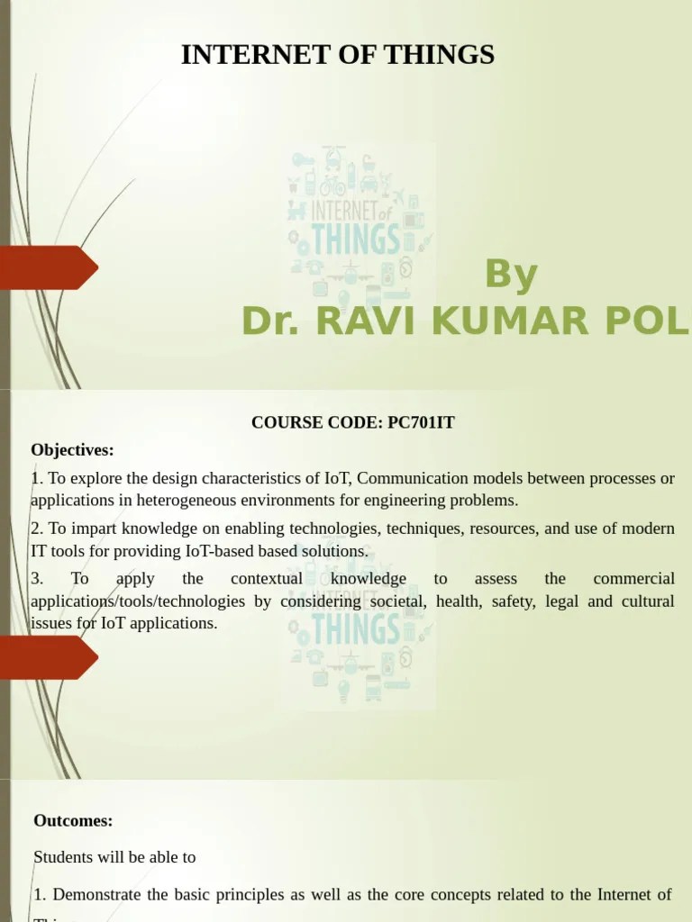 IOT PPT UNIT-I (1) | PDF | Internet Of Things | Computer Network