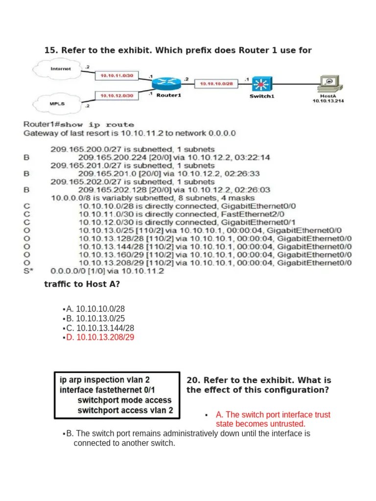 Ccna Image Ques | PDF | Ip Address | Router (Computing)