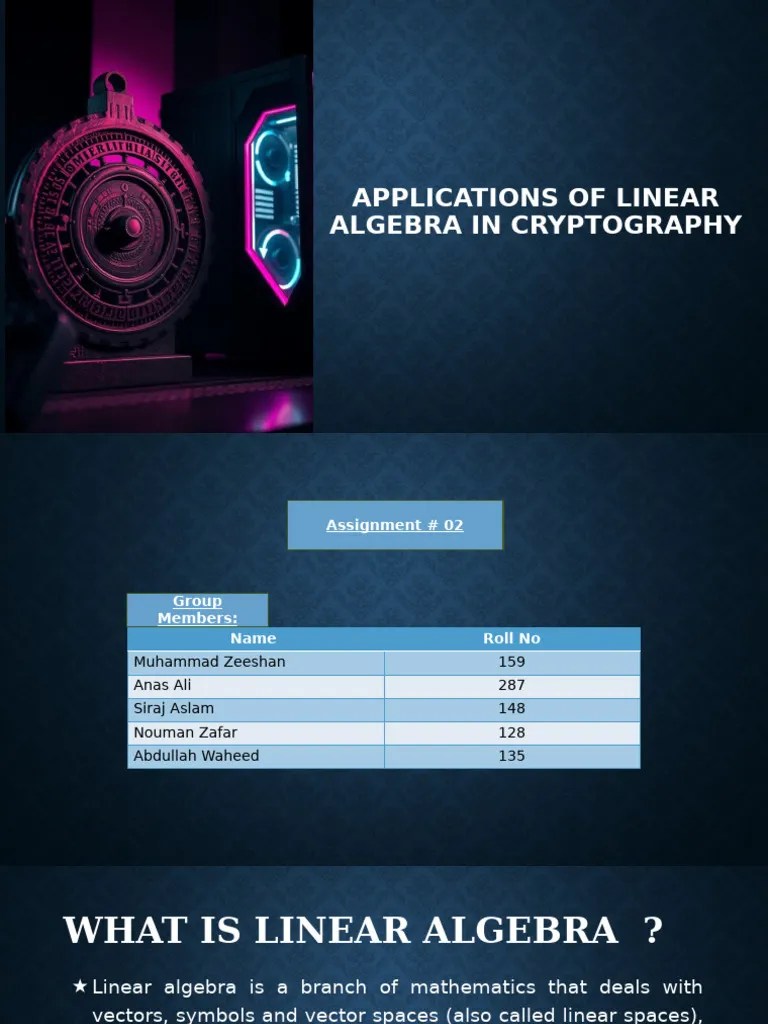 Applications Of Linear Algebra In Cryptography 6 Pdf Encryption