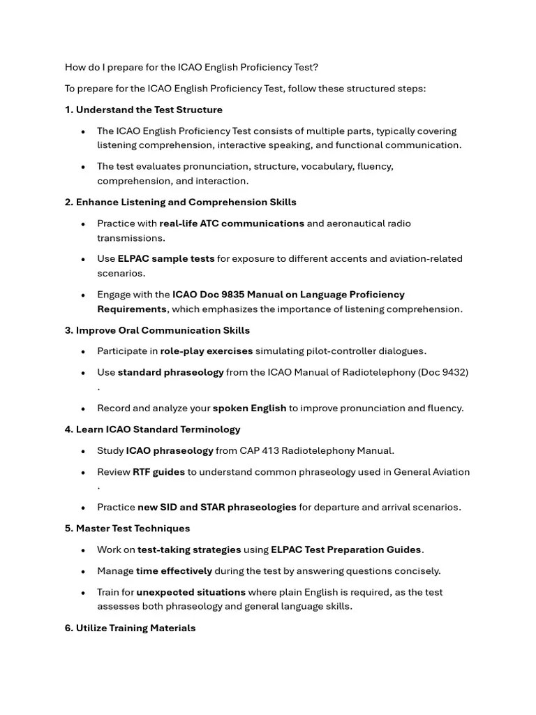 How Do I Prepare For The ICAO English Proficiency Test | PDF | Reading Comprehension | Applied ...