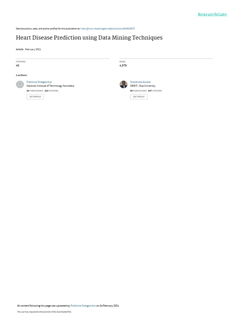 Heart-disease-prediction-using-data-mining-techniques-IJERTV10IS020083 | PDF | Machine Learning ...