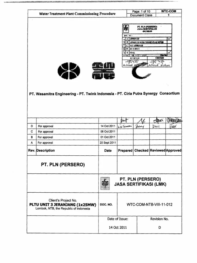 Water Treatment Plant Commissioning Guide Pdf Valve Pump